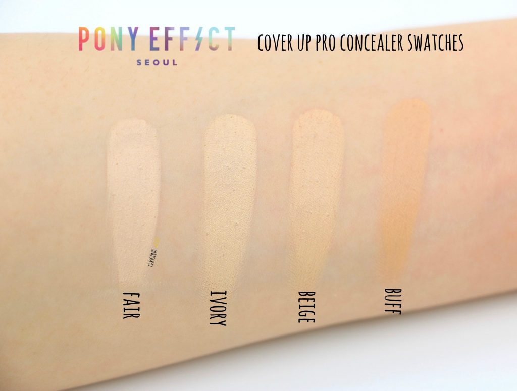 pony effect cover up pro concealer swatches