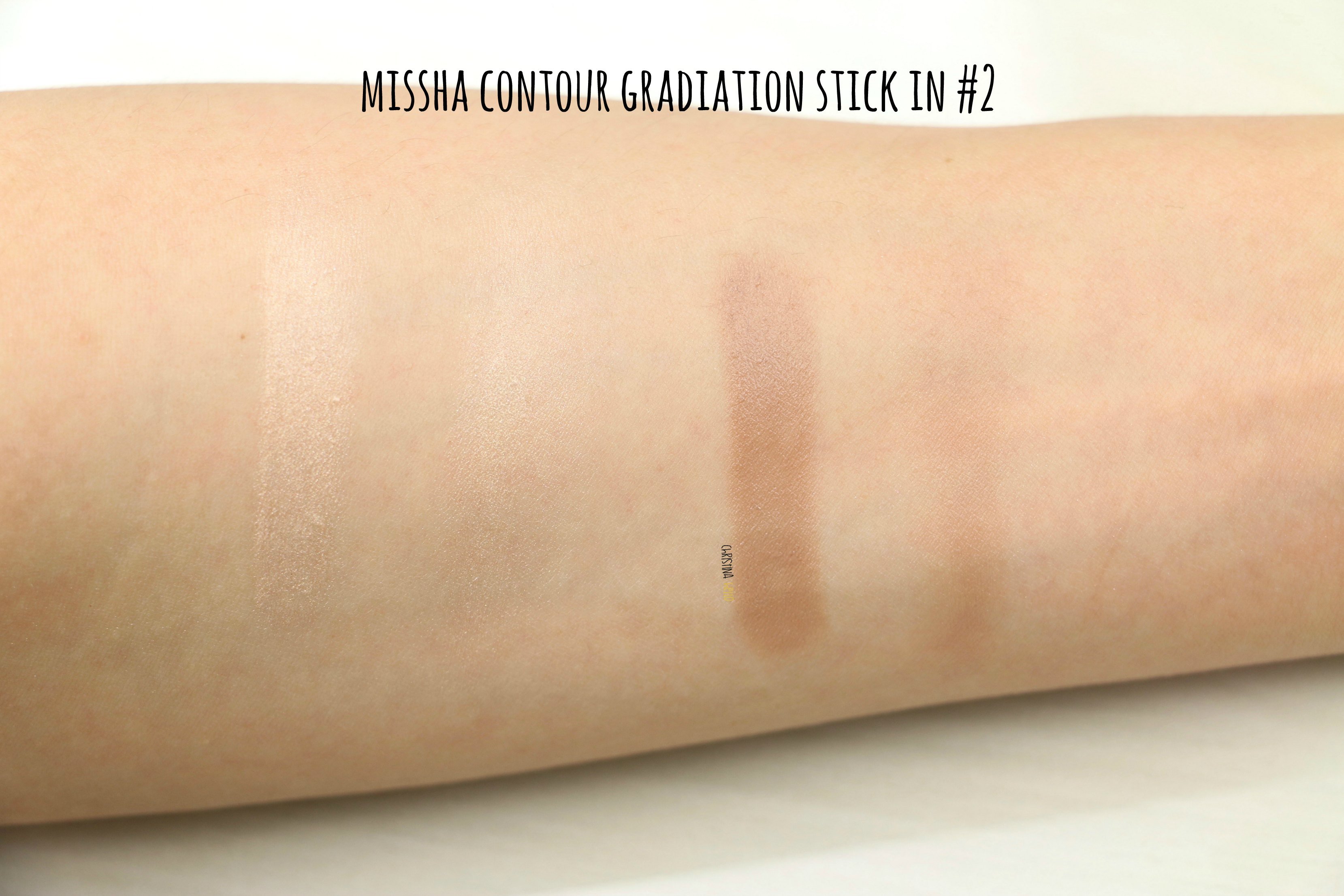 MIssha contour gradiation stick swatches