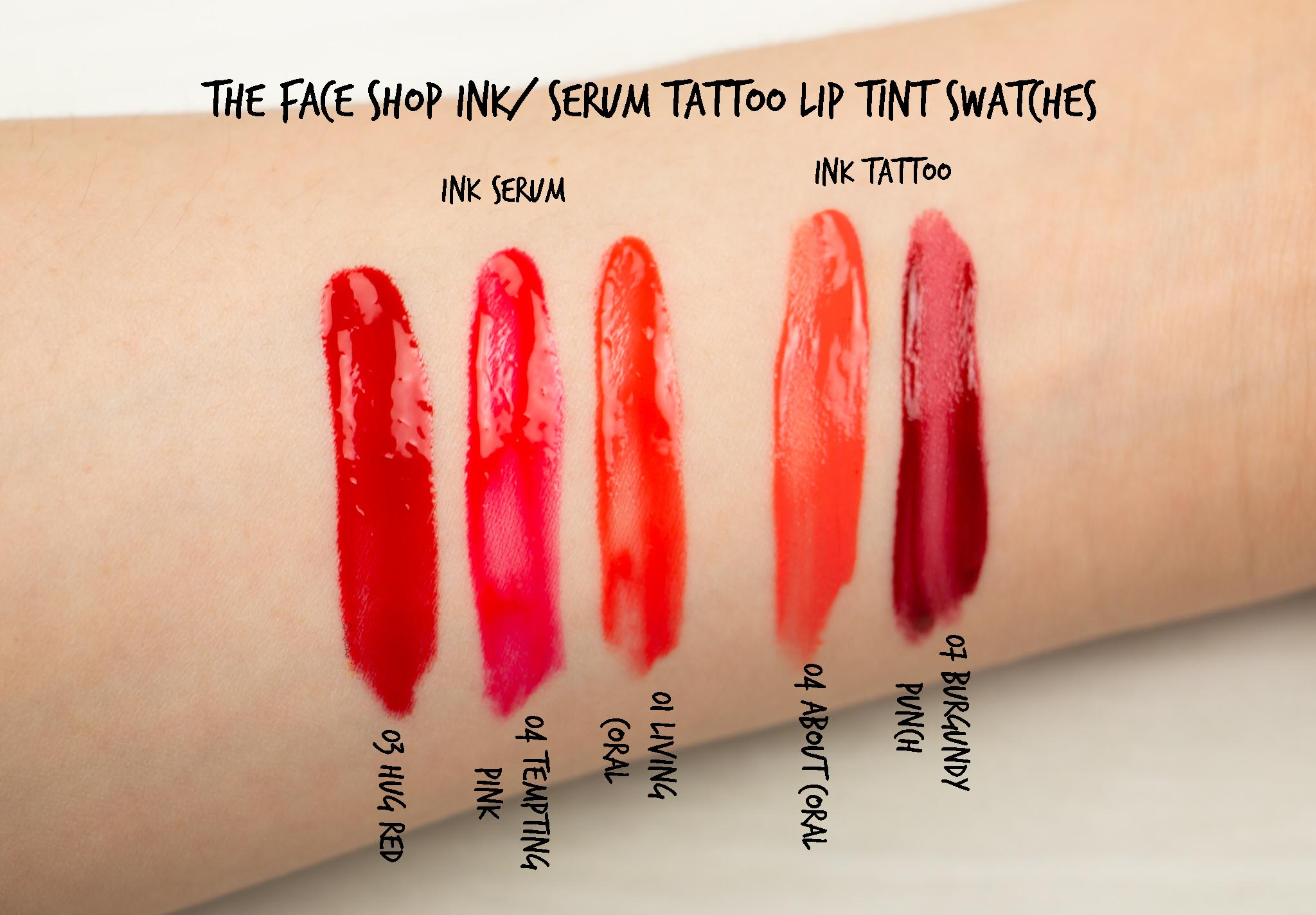The face shop ink tattoo & ink serum lip tint review and swatches –  Christinahello