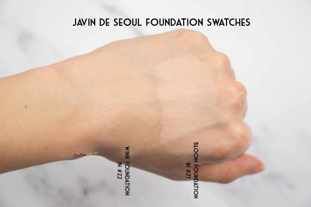 Javin de Seoul foundation swatches review