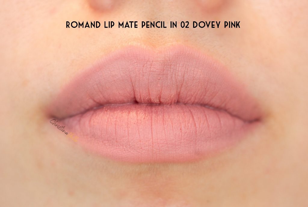 Rom&nd lip pencil in dovey pink swatch review