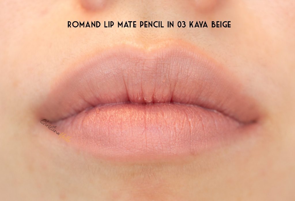 Rom&nd lip mate pencil in 03 kaya beige swatches review